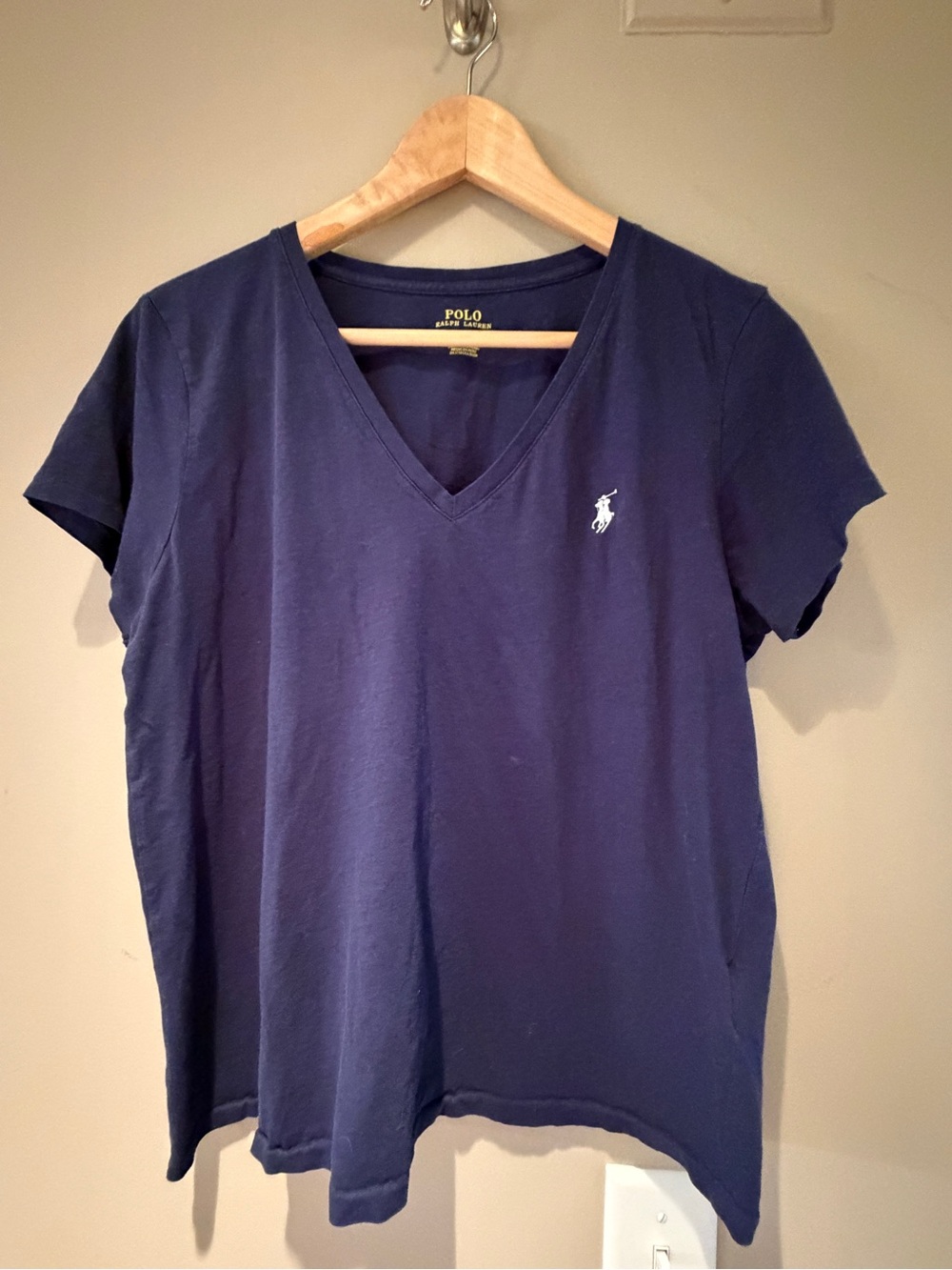 Polo by Ralph Lauren Navy Tee with yellow embroidered pony XL